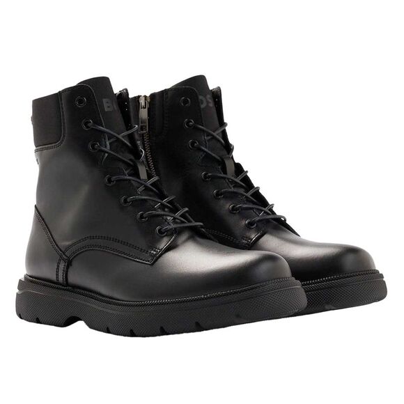 Hugo Boss Mens Jacob Leather Ankle Boots / Black